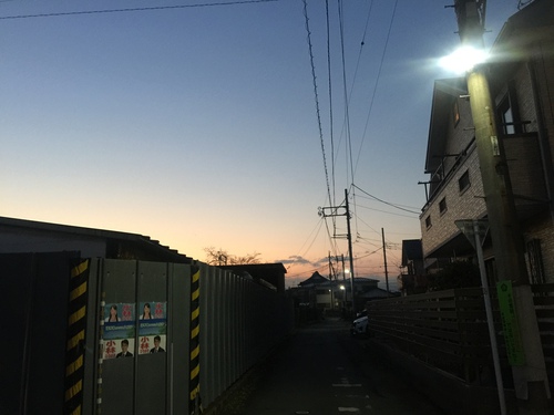 1月15日、八王子横川町の西空。