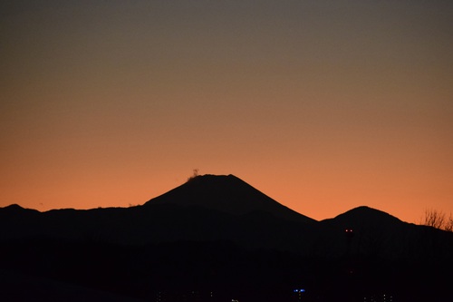 初夕焼けと富士山