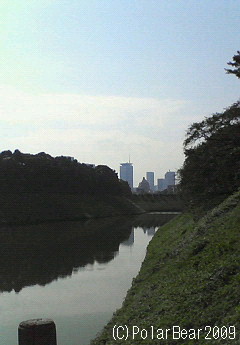 半蔵濠、半蔵門、国会議事堂、東京タワーを