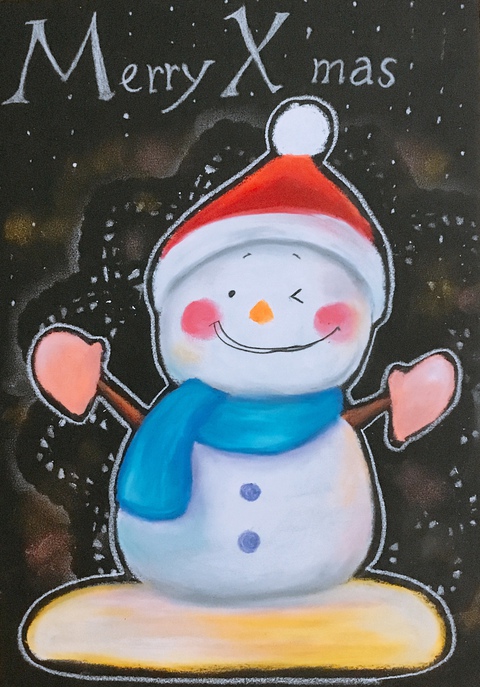 中止　12/20(木）指先でクリスマスを描こう！色鮮やかなチョークアートワークショップ☆　aonaイベント