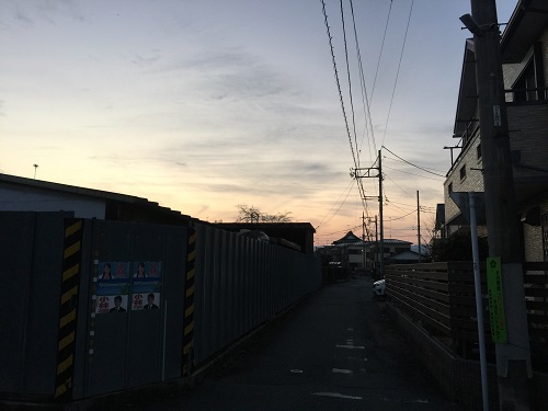 2月18日、八王子横川町の西空。