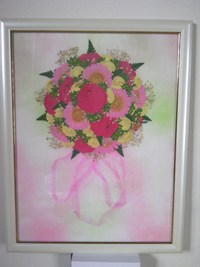 ブライダルブーケの押し花