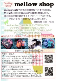 明日は mellow shop です！